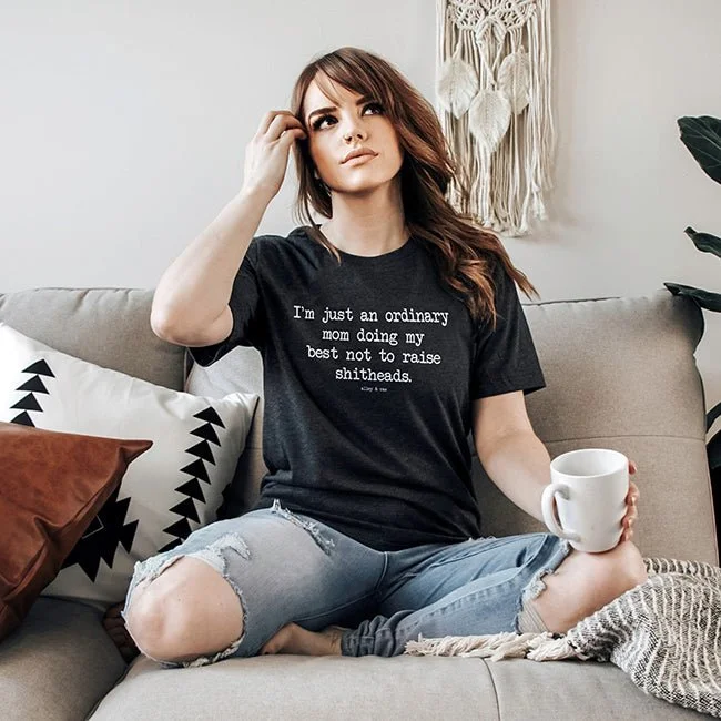 Ordinary Mom Lightweight Tee Graphic T-Shirt Round Neck Polyester