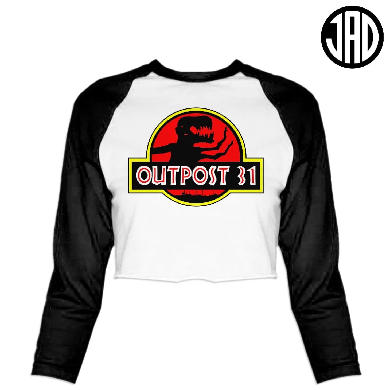 Outpost 31 - Women's Cropped Baseball Tee Nylon Fabric Polyester Fabric Spandex Fabric