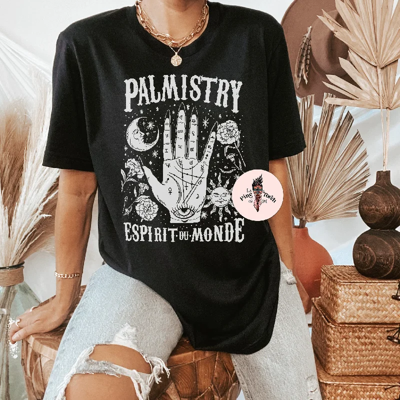 PALMISTRY // BLACK UNISEX TEE Machine Wash Dry Clean Hand Wash