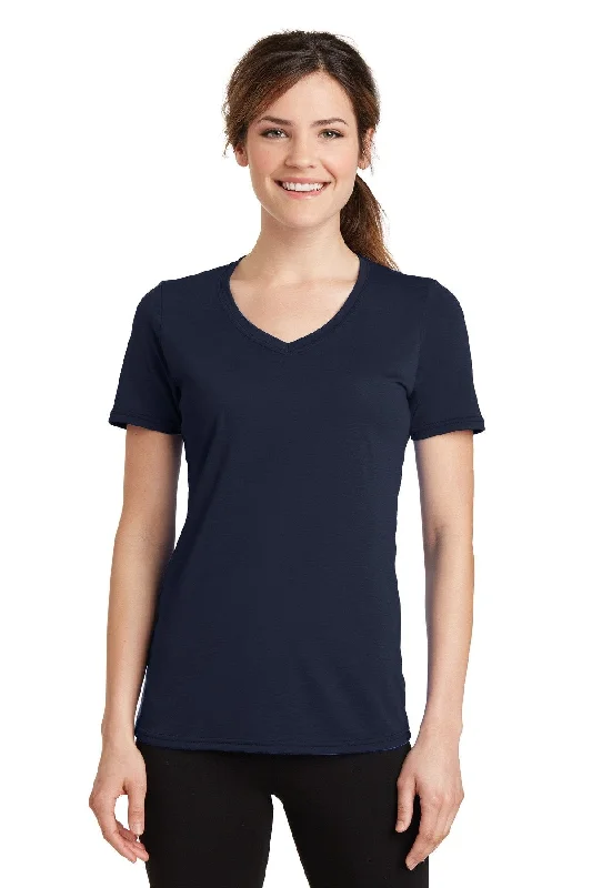 Port & Company Ladies Performance Blend V-Neck Tee LPC381V Deep Navy Jersey Fabric Tulle Fabric Batik Fabric