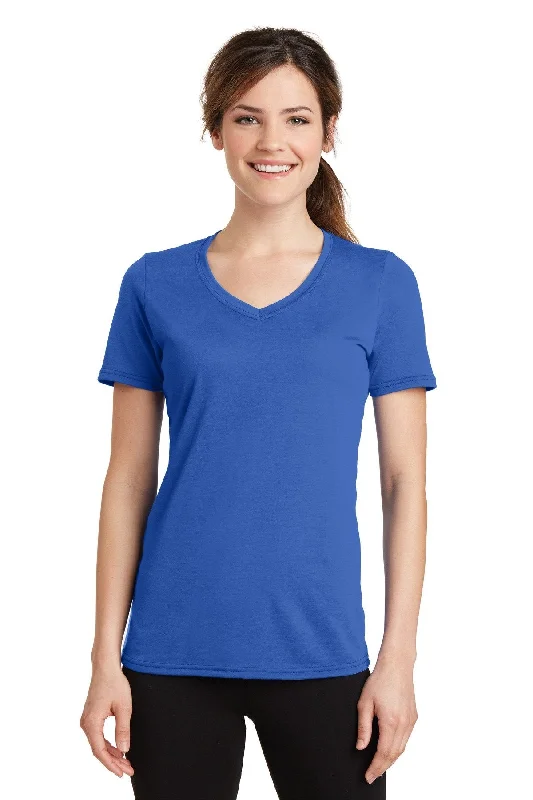 Port & Company Ladies Performance Blend V-Neck Tee LPC381V True Royal Satin Fabric Silk Fabric Chiffon Fabric