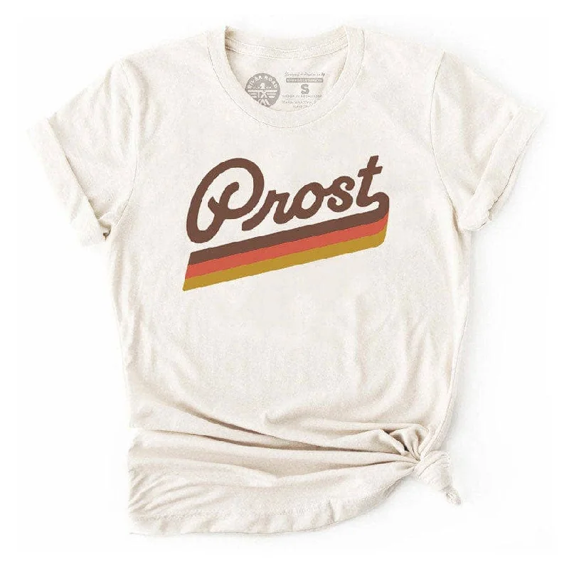 Prost Lines Oktoberfest Tee Notch Collar Peter Pan Collar Cowl Neck