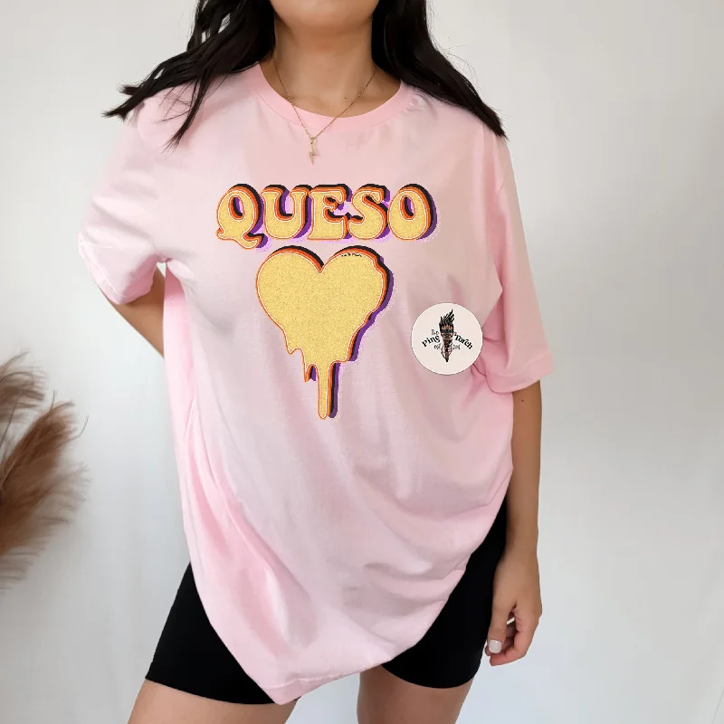 QUESO // UNISEX TEE Solid Print Embellished