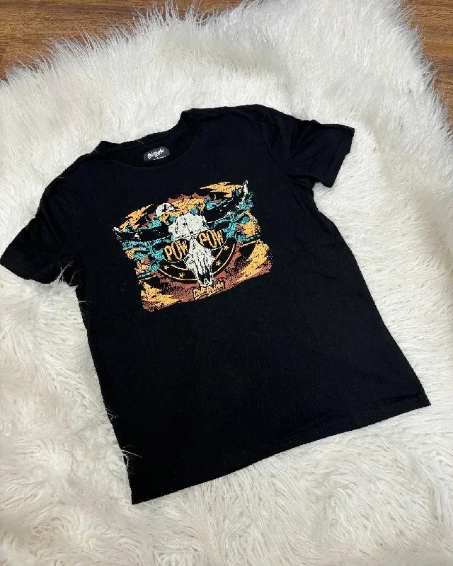 Rock & Roll Denim Unisex Black Dale Brisby Steerhead Graphic Tee BU21T04424 Silk Blend Satin Velvet
