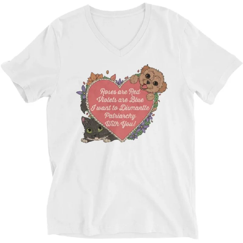 Roses Are Red, Violets Are Blue, I Want To Dismantle The Patriarchy With You -- Unisex T-Shirt Jersey Fabric Tulle Fabric Batik Fabric Roses Are Red, Violets Are Blue, I Want To Dismantle The Patriarchy With You -- Unisex T-Shirt Jersey Fabric Tulle Fabric Batik Fabric