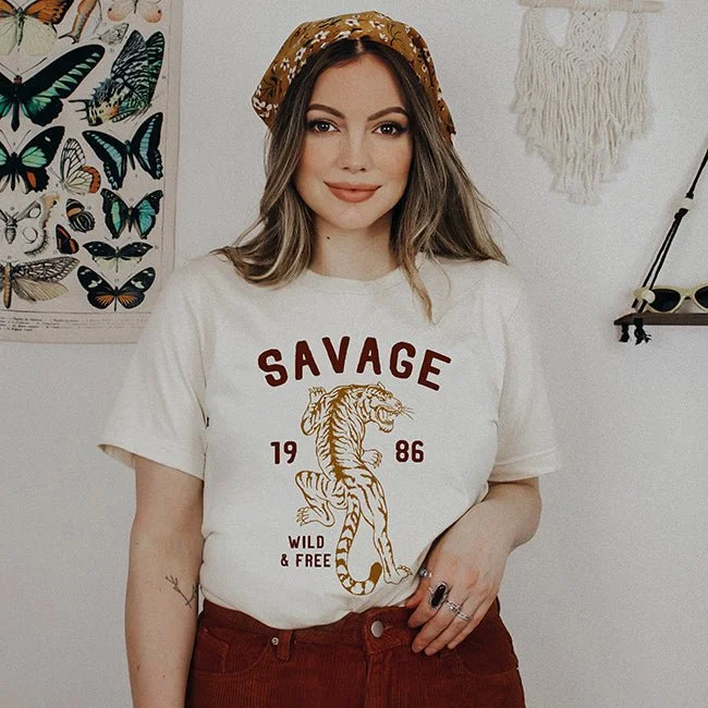 Savage Lightweight Tee Zippered Front Buttoned Front Snap Front