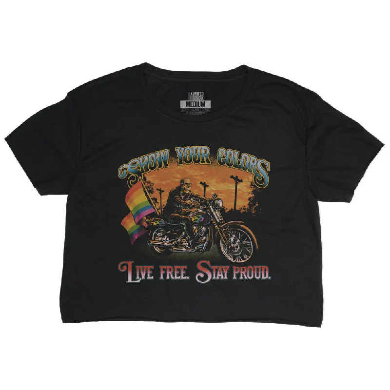 Show Your Colors Crop Tee Machine Wash Dry Clean Hand Wash
