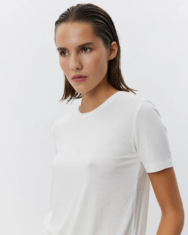 NATALIASW T-SHIRT - White Fleece Fabric Down Fabric Feather Fabric