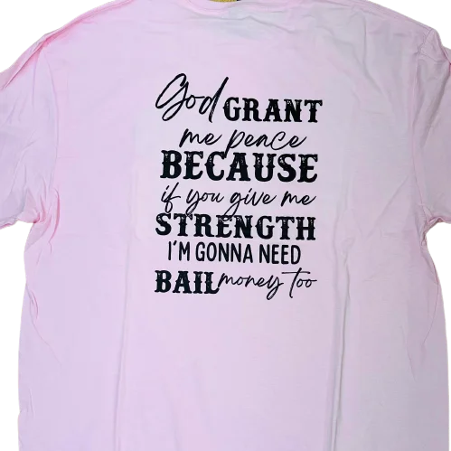 Southern Borders God Grant Me Peace Short Sleeve Tee Machine Wash Dry Clean Hand Wash