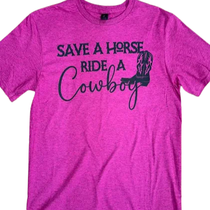 Southern Borders Save a Horse Short Sleeve Tee Basic T-Shirt Crew Neck Short Sleeve