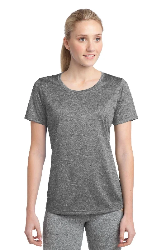 Sport-Tek Ladies Heather Contender Scoop Neck Tee LST360 Vintage Heather Front Pockets Side Pockets Patch Pockets