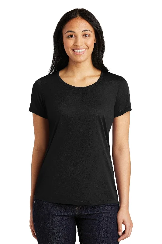 Sport-Tek Ladies PosiCharge Competitor Cotton Touch Scoop Neck Tee LST450 Black Anti-Shrink Durable Soft