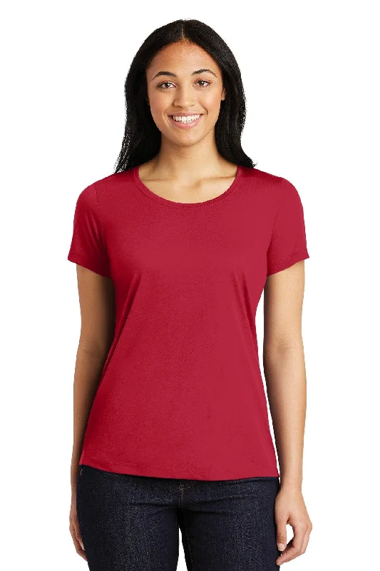 Sport-Tek Ladies PosiCharge Competitor Cotton Touch Scoop Neck Tee LST450 Deep Red Machine Wash Dry Clean Hand Wash