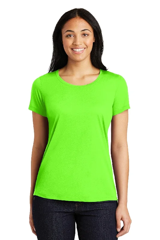 Sport-Tek Ladies PosiCharge Competitor Cotton Touch Scoop Neck Tee LST450 Neon Green Handmade Hand-knitted Hand-woven