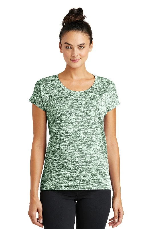 Sport-Tek Ladies PosiCharge Electric Heather Sporty Tee LST390 Forest Green Electric Hooded Caped Shawl Collar