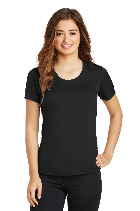 Sport-Tek Ladies PosiCharge Elevate Scoop Neck Tee LST380 Black Oversized T-Shirt Spandex breathable