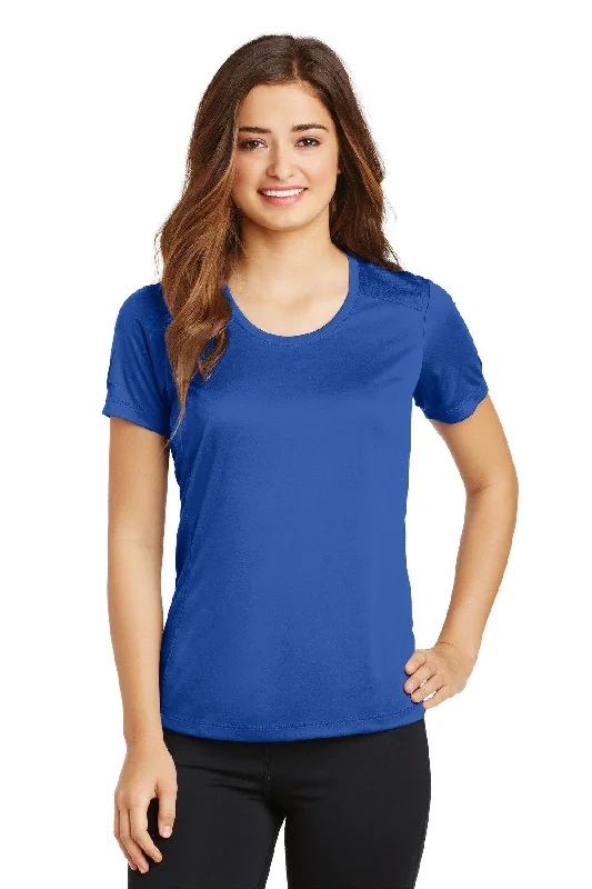 Sport-Tek Ladies PosiCharge Elevate Scoop Neck Tee LST380 True Royal Chenille Blend Fleece Blend Nylon Blend