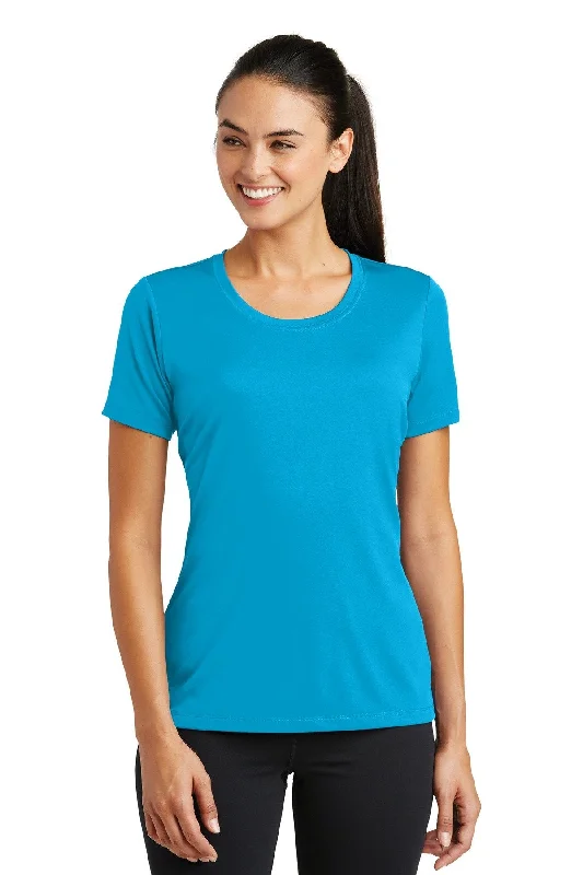 Sport-Tek Ladies PosiCharge Tough Tee LST320 Atomic Blue Thin T-Shirt Open Front Quick Dry