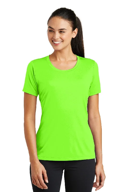 Sport-Tek Ladies PosiCharge Tough Tee LST320 Neon Green Cashmere Blend Cotton Blend Poly Blend