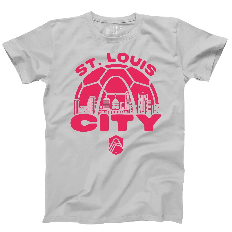 St. Louis CITY SC Skyline Unisex Short Sleeve T-Shirt Mesh Canvas Denim