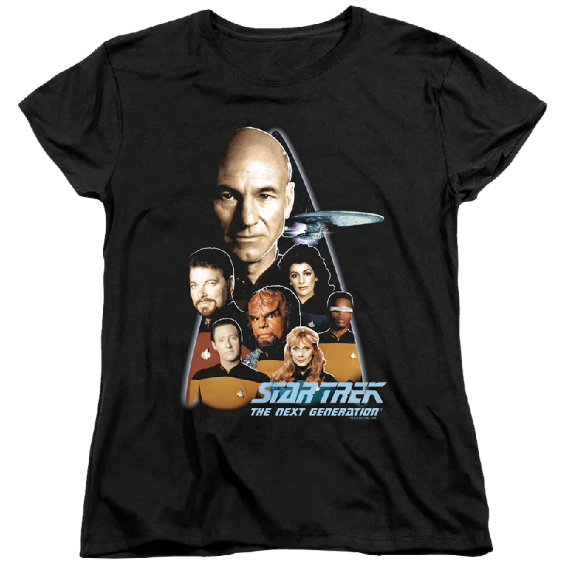 Star Trek The Next Generation The Next Generation - Women's T-Shirt Collared T-Shirt Boat Neck A-Line