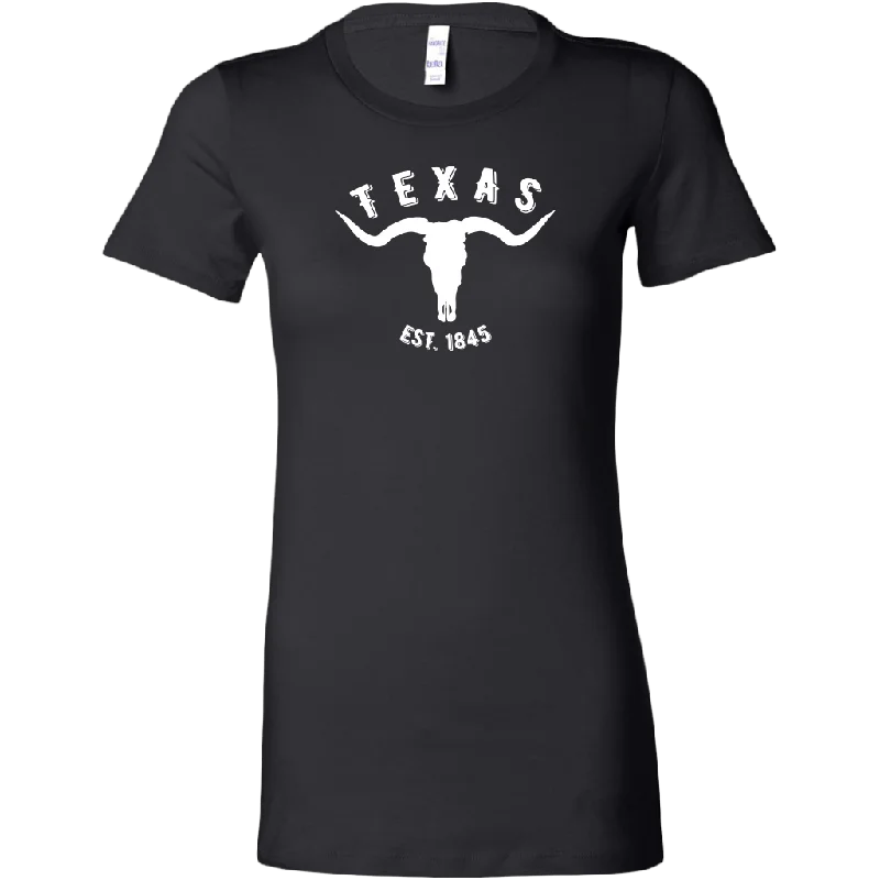 Texas Established 1845 Women's T-shirt Lace Blend Ribbed Blend Corduroy Blend