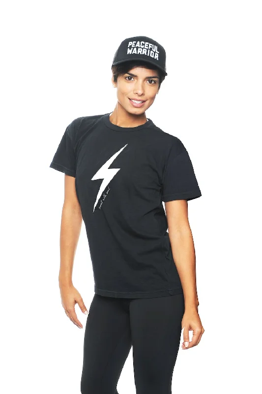 Thunderbolt Unisex Crew Neck Tee Spandex Blend Rayon Blend Denim Blend