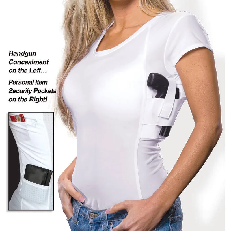 Womens Concealed Carry Executive Tee Sequined Glittery Shiny
