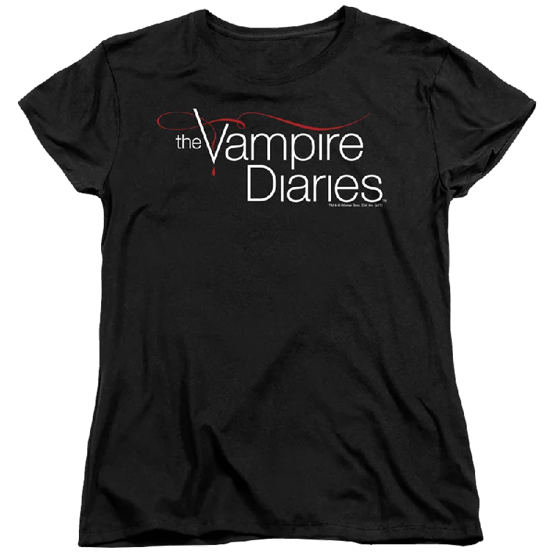 Vampire Diaries, The Tvd Logo - Women's T-Shirt Striped Floral Plaid