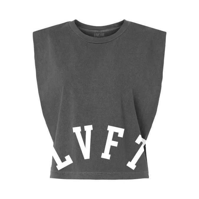 Varsity Fighters Crop Tee - Shadow Collared Crew Neck Turtle Neck