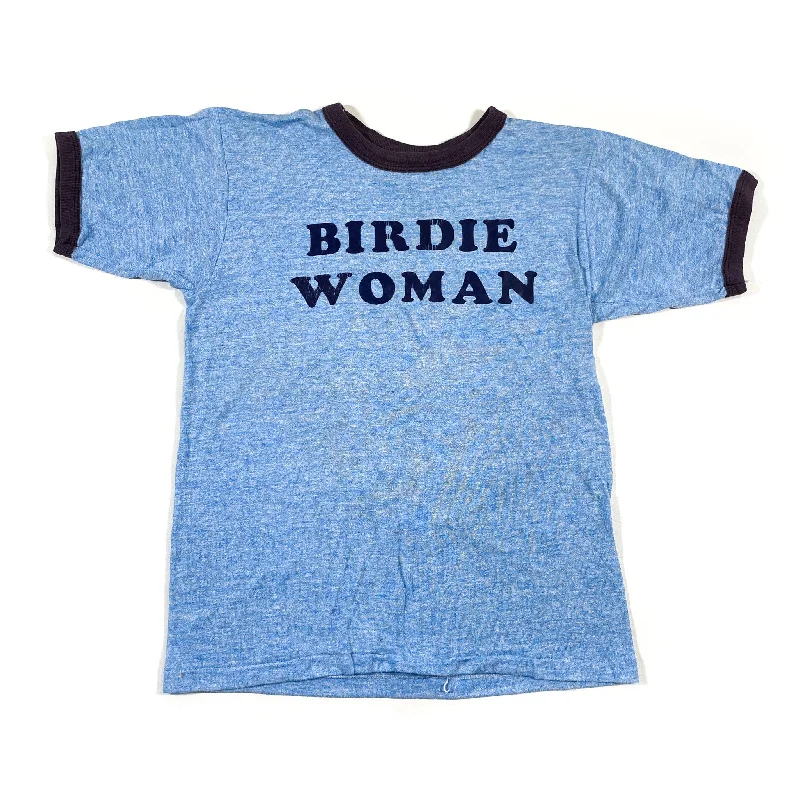 Vintage 70's Birdie Woman Russel Athletic Golf Purple Triblend T-Shirt Hooded Caped Shawl Collar