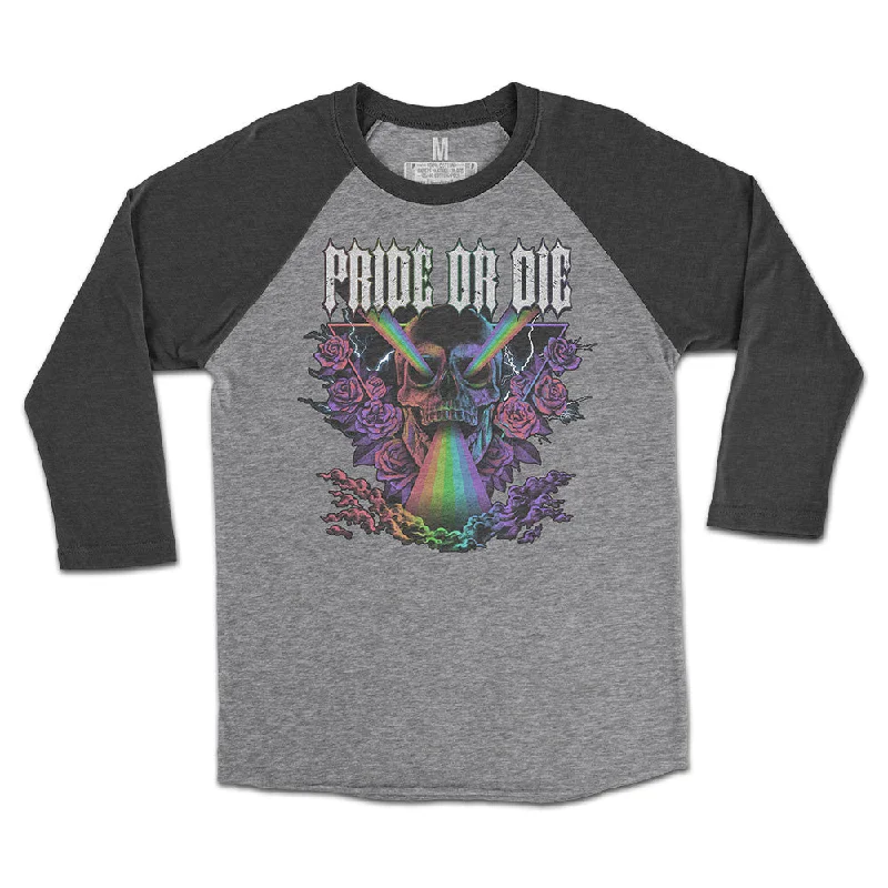 Vintage Pride or Die Baseball Tee Collared Crew Neck Turtle Neck