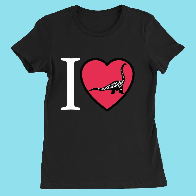 Women I Love Brachiosaurus T-Shirt Welt Pockets Slit Pockets