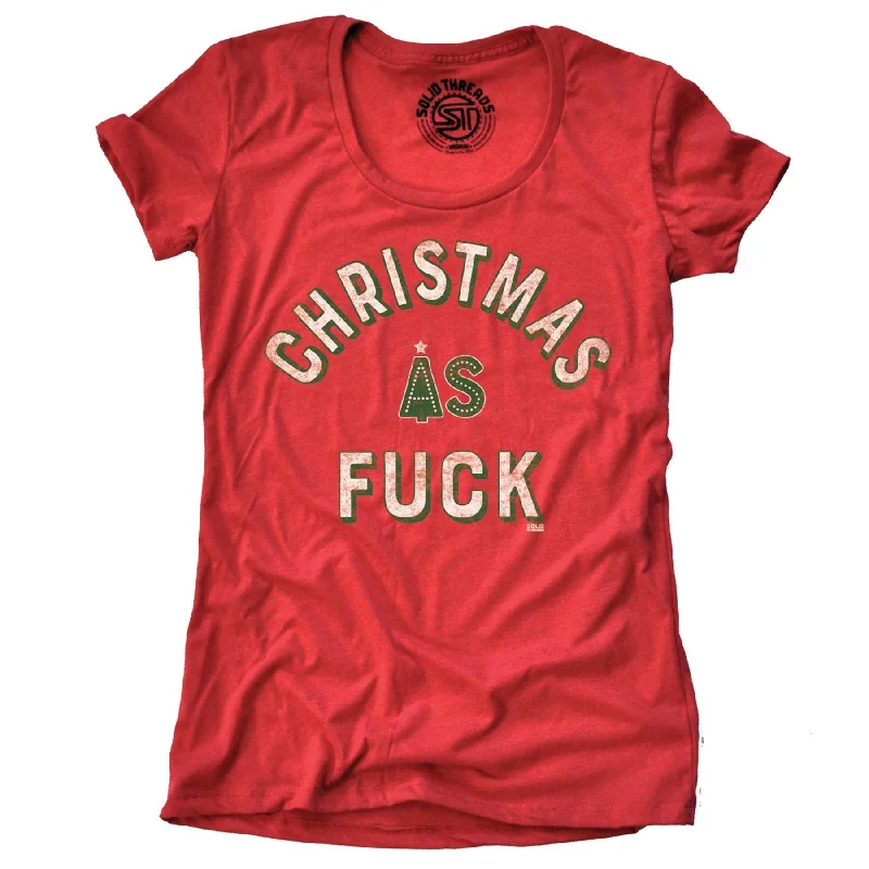 Women's Christmas As Fuck T-shirt Hooded Caped Shawl Collar