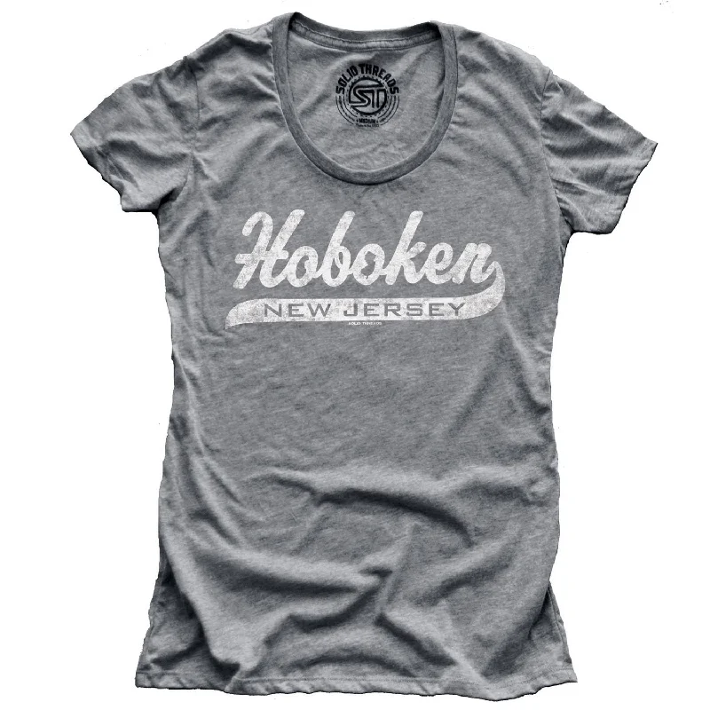 Women's Hoboken Script T-shirt Silk Blend Satin Velvet