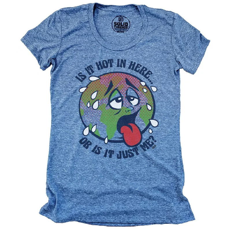 Women's Is It Hot In Here or Is It Me? T-shirt Striped Floral Plaid
