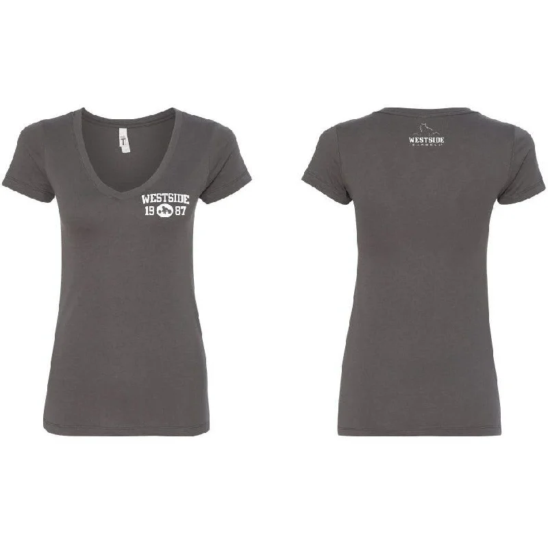 WSBB Women's V-Neck T-shirt Elegant Classic Vintage
