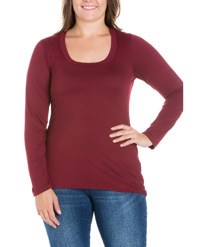 Women's Plus Size Long Sleeves T-Shirt Satin Fabric Silk Fabric Chiffon Fabric