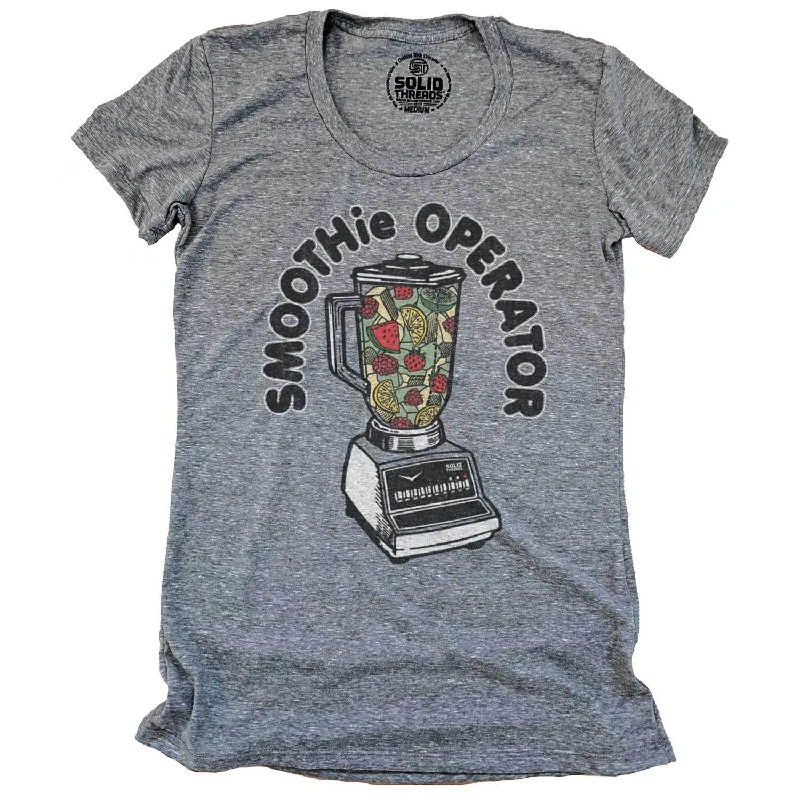 Women's Smoothie Operator T-shirt Ribbed Striped Patterned