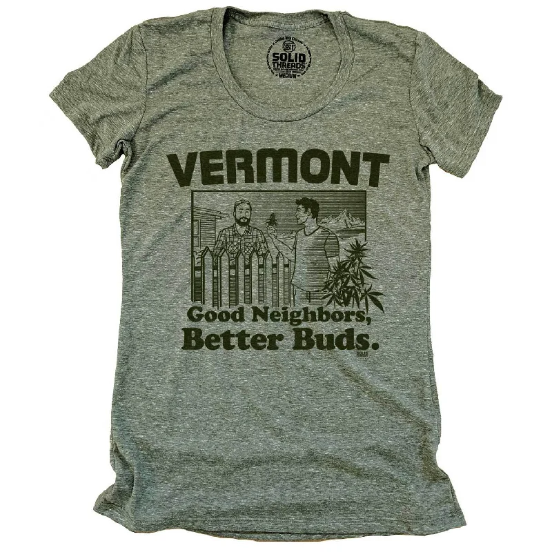 Women's Vermont Better Buds T-shirt Ribbed T-Shirt High Neck Heavyweight