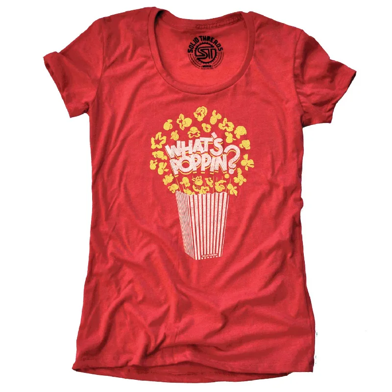 Women's What's Poppin T-shirt Handmade Hand-knitted Hand-woven