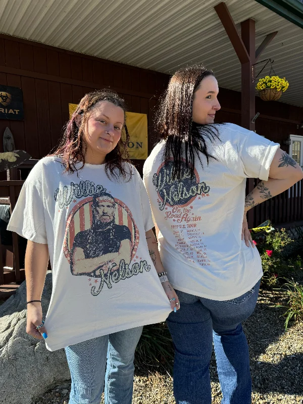 Wrangler Marshmallow Willie Nelson On The Road Again 1979 Oversize Tee 112361042 Seamless Knitted Crochet