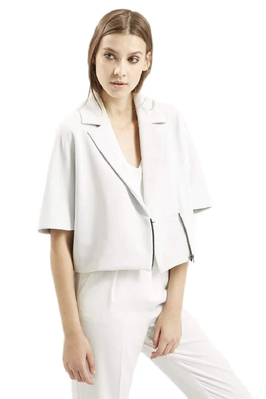 Cropped Jacket 3/4 Sleeve Zip Jacket Toggled Jacket Drawstring Jacket Belted Jacket