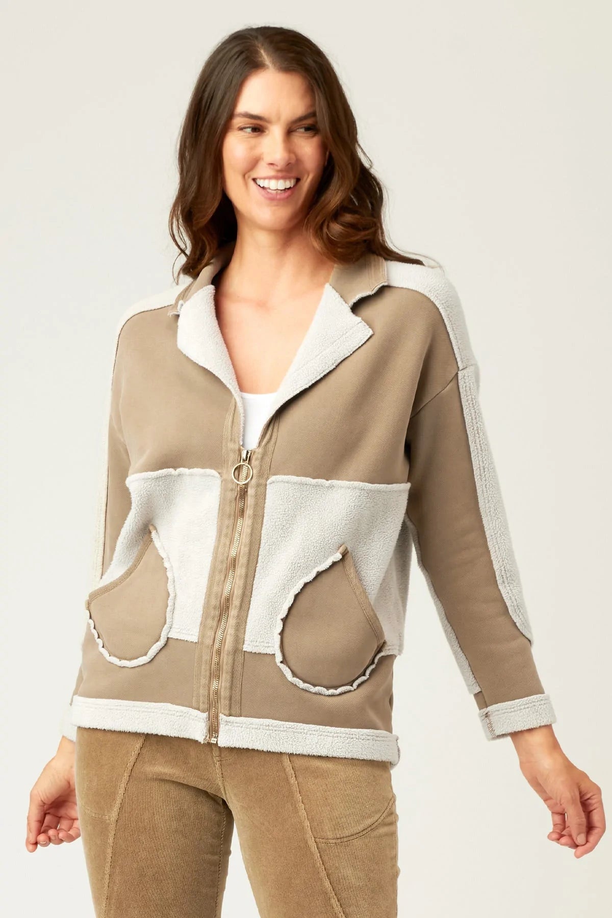 Arlo Sherpa Jacket - Rural Pigment Welt Pockets Slit Pockets Flap Pockets