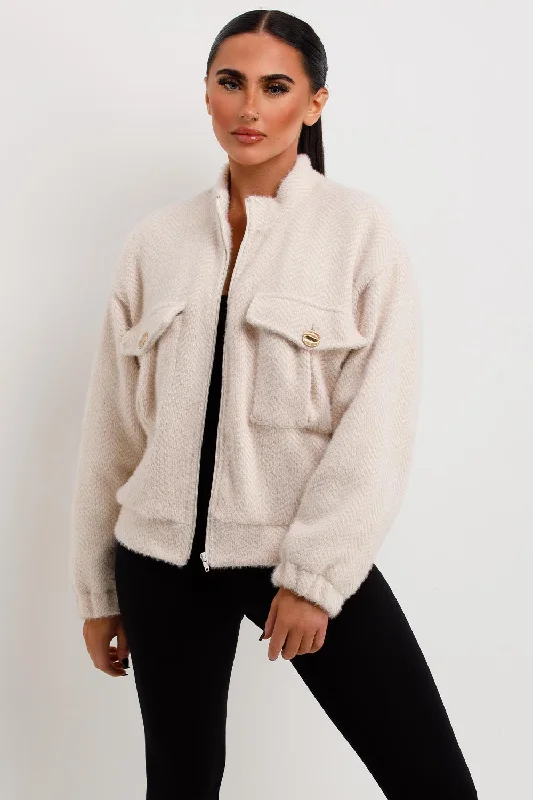 Aviator Bomber Jacket Jacket Textured Beige Denim Jacket Leather Jacket Suede Jacket