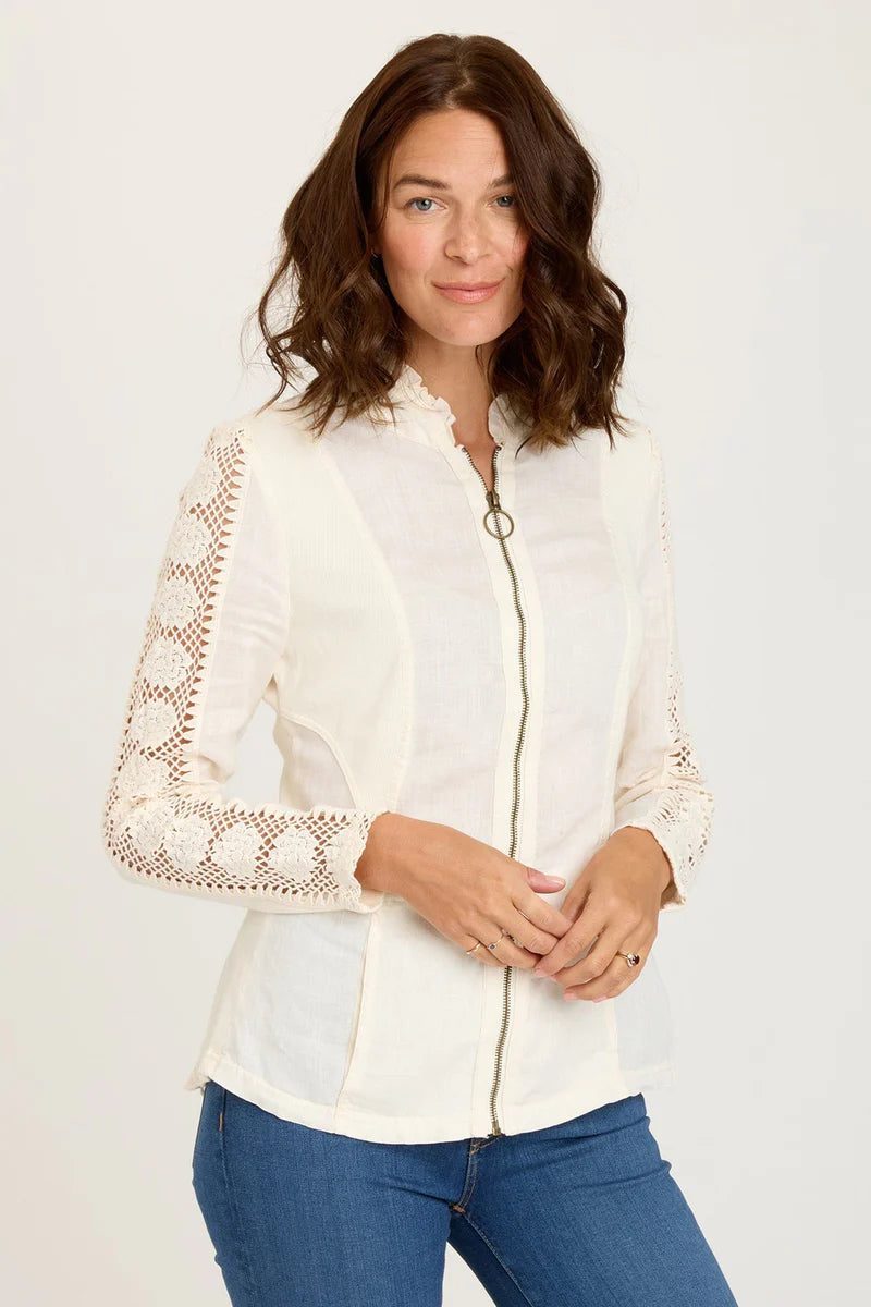 Birch Jacket - Muted Primrose Zip Front Button Front Snap Front