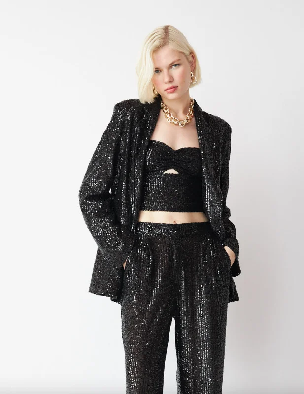 Boris Sequin Jacket - Black Cotton Jacket Linen Jacket Terry Jacket