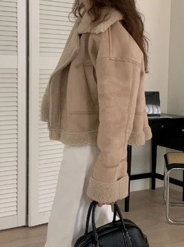 Cropped Shearling Jacket Denim Jacket Leather Jacket Suede Jacket