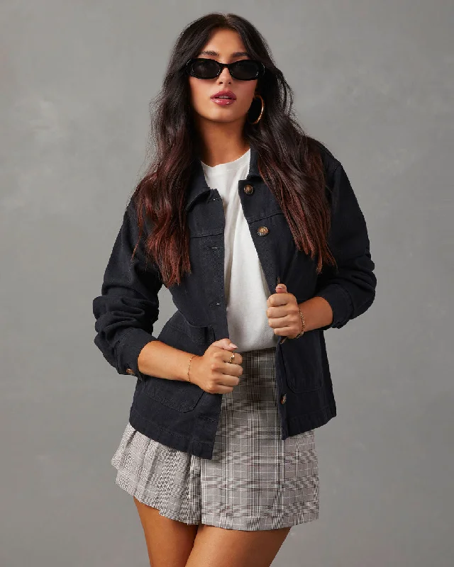 Cunningham Denim Chore Jacket Toggled Jacket Drawstring Jacket Belted Jacket
