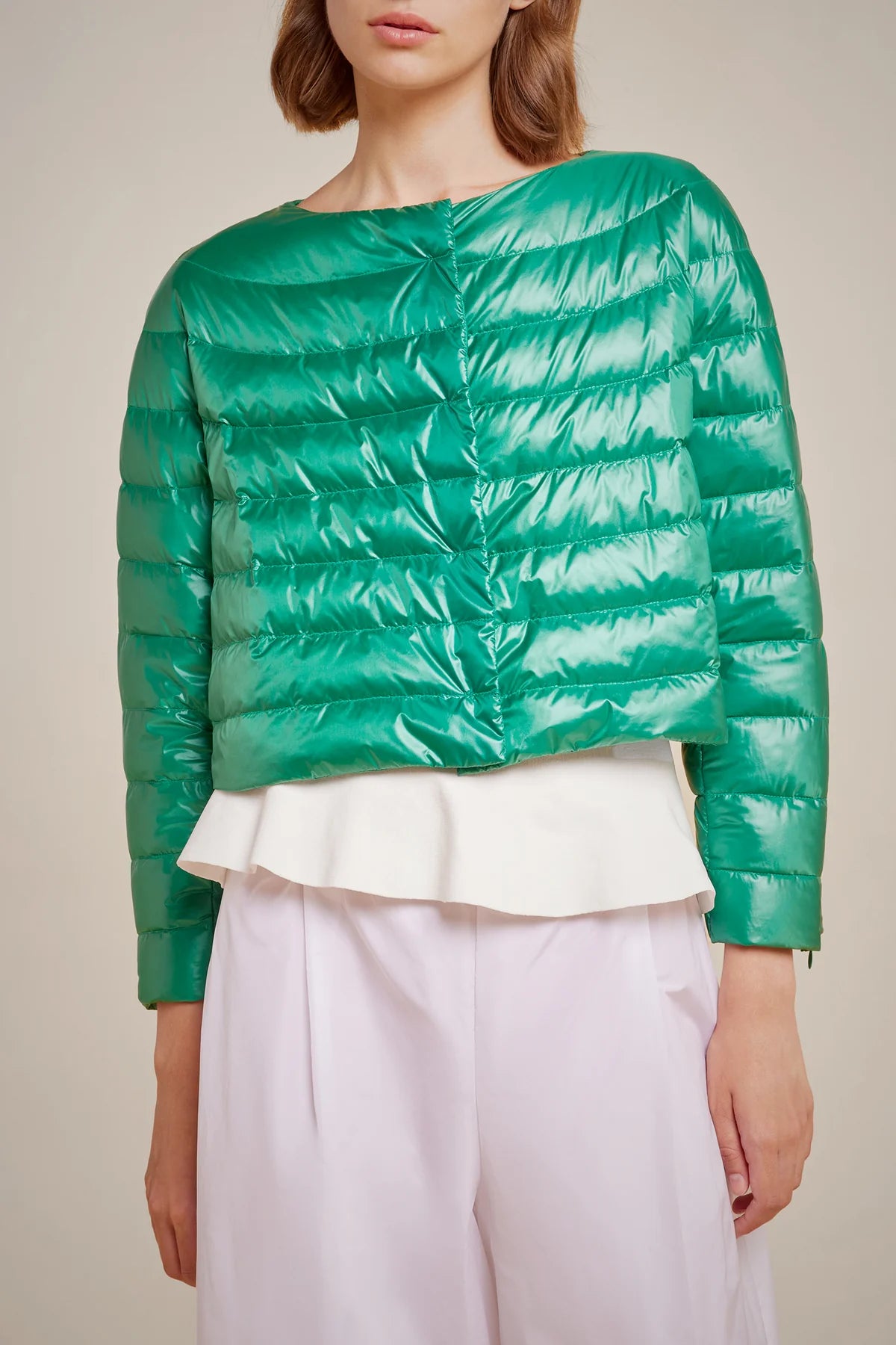 Down Filled Jacket - Aloe Fleece Fabric Down Fabric Feather Fabric